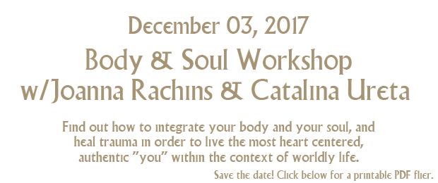November 19, 2017 body and soul workshop with akashic records and special guest